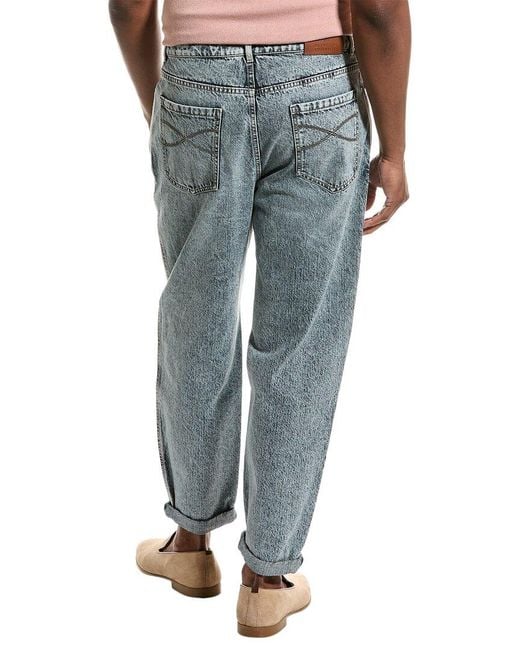 Brunello Cucinelli Blue Relaxed Fit Pant for men