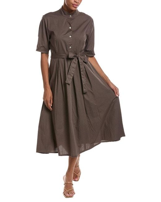 Persaman New York Brown Midi Shirtdress