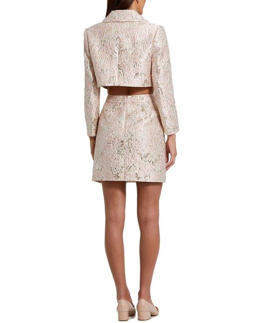 Mac Duggal Natural Brocade Mini Skirt