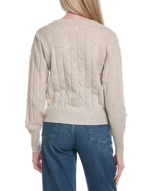 Brodie Cashmere Blue Cable Wool & Cashmere-Blend Cardigan