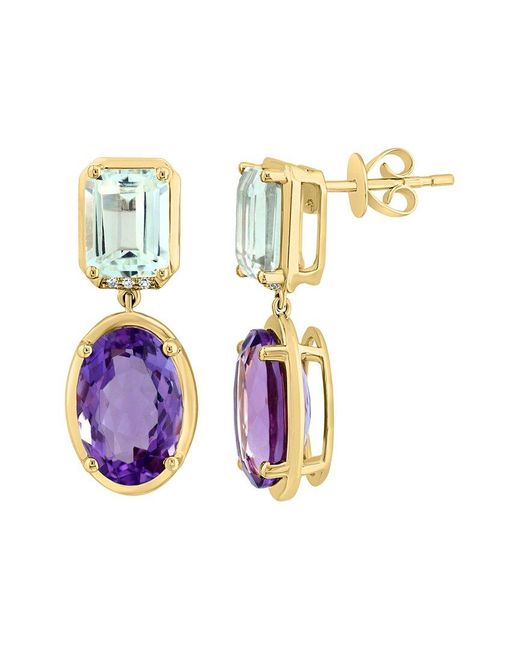 Effy Fine Jewelry Metallic 14K 13.02 Ct. Tw. Diamond & Gemstone Earrings