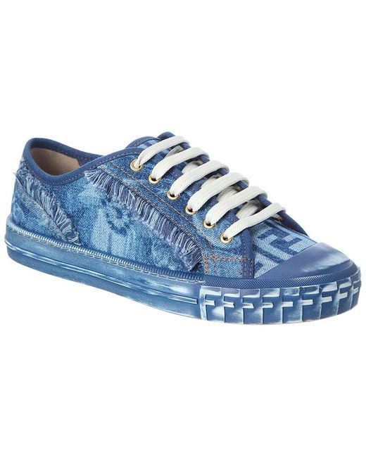 Fendi Blue Domino Denim Sneaker