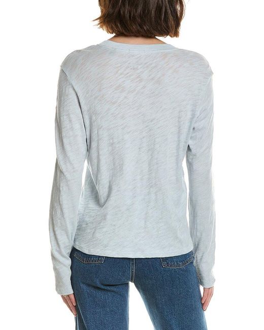 ATM Blue V-Neck Slub T-Shirt
