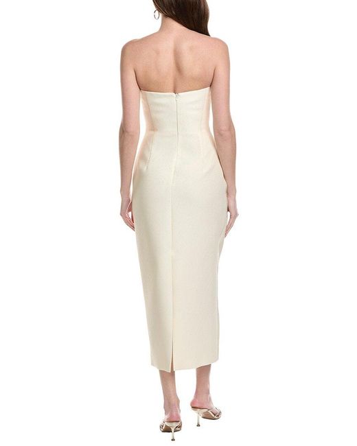 Lela Rose Natural Draped Tulip Silk-Blend Sheath Dress