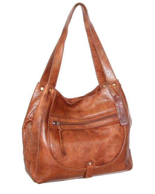Nino Bossi Brown Braylee Hand-Dyed Vintage Leather Satchel