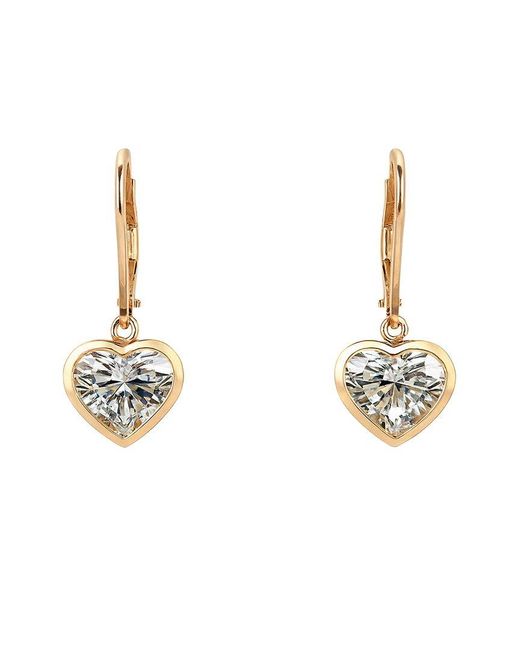 Prince Diamond & Jewelry Metallic 14K 4.16 Ct. Tw. Lab-Grown Diamond Lab-Grown Heart Earrings