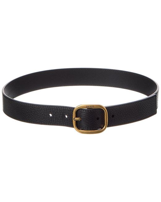 Loewe Black Rounded Leather Belt