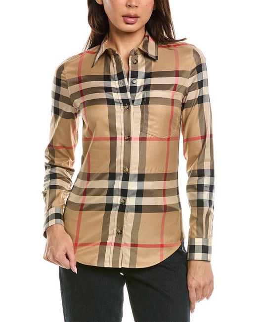 Burberry Brown Check Slim Shirt
