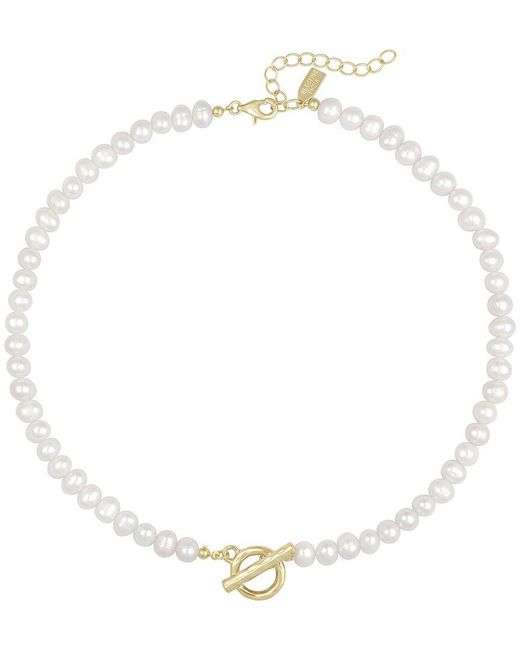 Electric Picks White 14K Plated 6Mm Pearl Vacation Mode Necklace