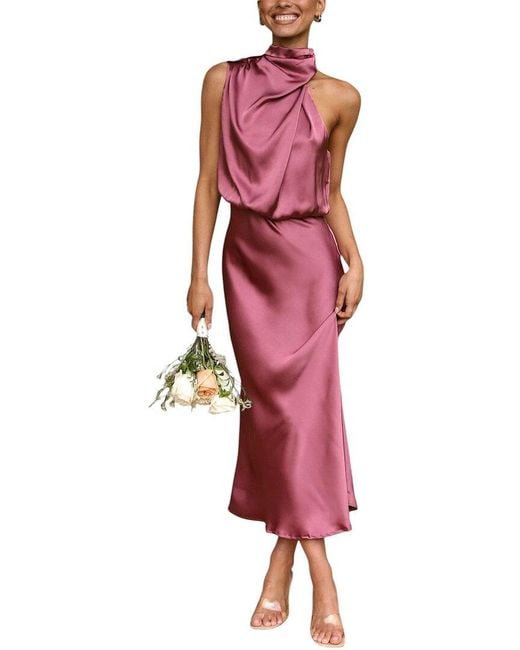 CHARLOTTE GREEN Red Midi Dress