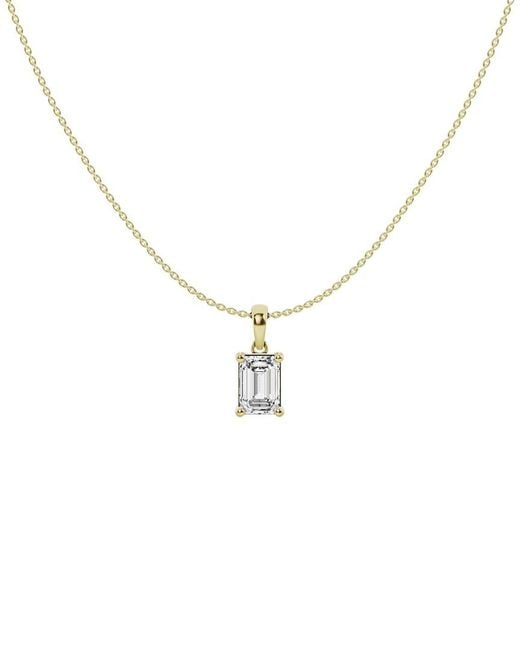 Lab Grown Diamonds Metallic 14K 1.50 Ct. Tw. Lab-Grown Diamond Solitaire Pendant Necklace