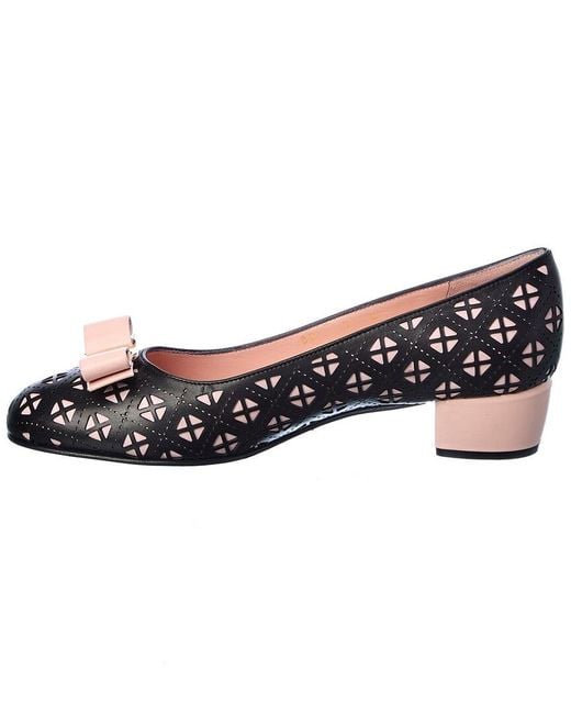 Ferragamo Black Ferragamo Vara Bow Leather Pump