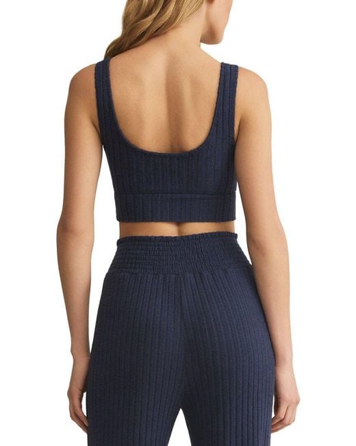Z Supply Blue Zoe Rib Tank Bra