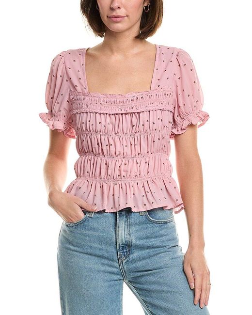 Free People Red Adore You Blouse