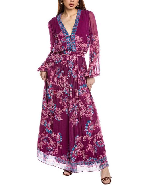 Hemant & Nandita Purple Chiffon Maxi Dress