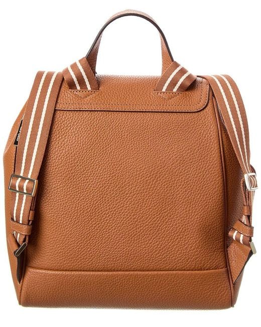 Kate Spade Brown Rosie Pebbled Leather Medium Flap Backpack