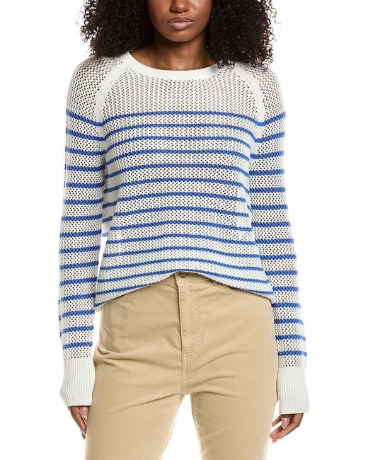 J.McLaughlin Blue Cape Cashmere & Linen-Blend Sweater
