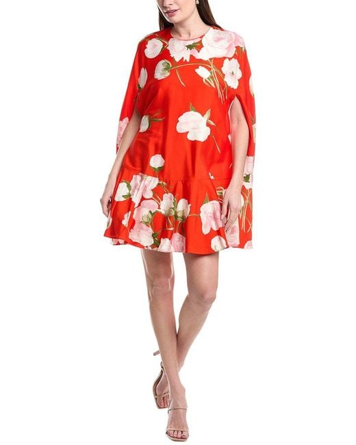 Valentino Red Silk-blend Mini Dress