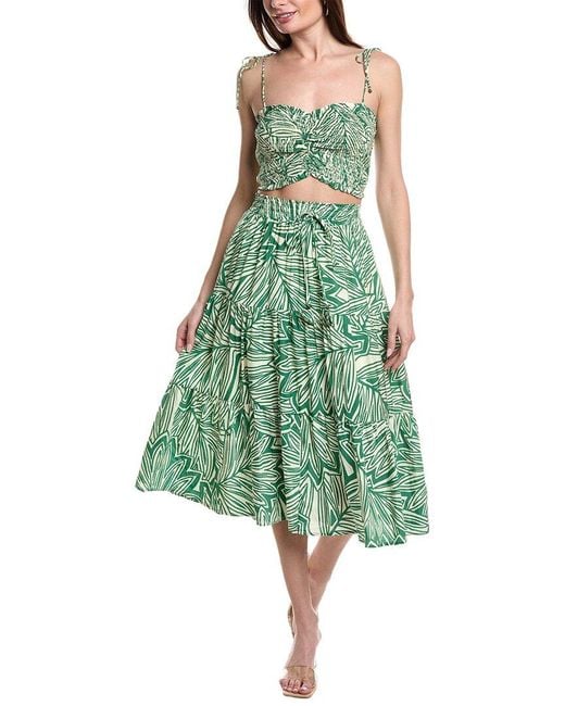 Dress Forum Green 2pc Summer Chapter Crop Top & Midi Skirt Set