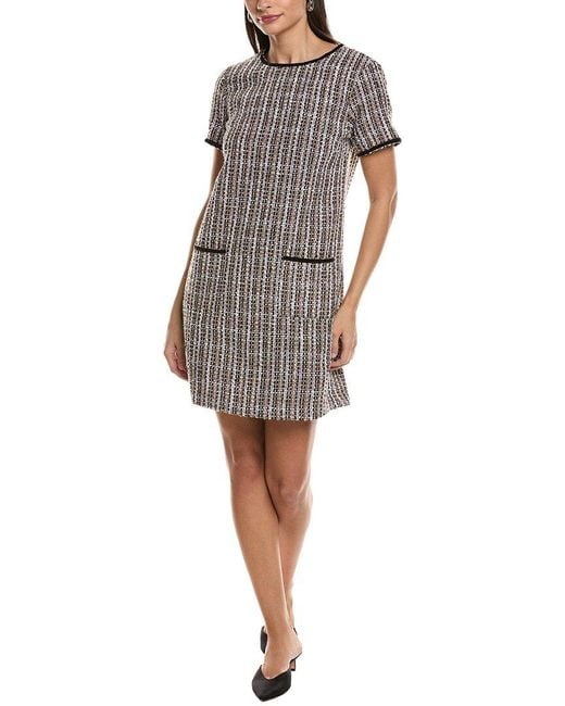 Cece White Tweed Shift Dress