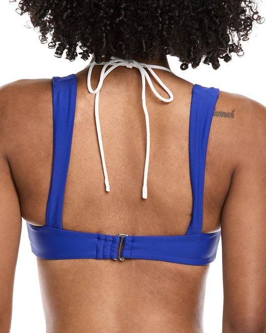 Amanda Uprichard Blue Lazio Bikini Top