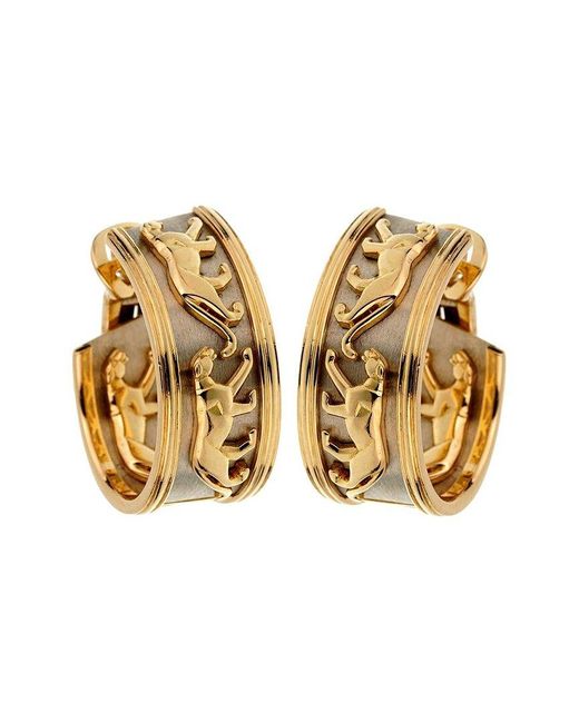 Cartier Natural 18K Two-Tone Panthere Hoops (Authentic Pre-Owned)