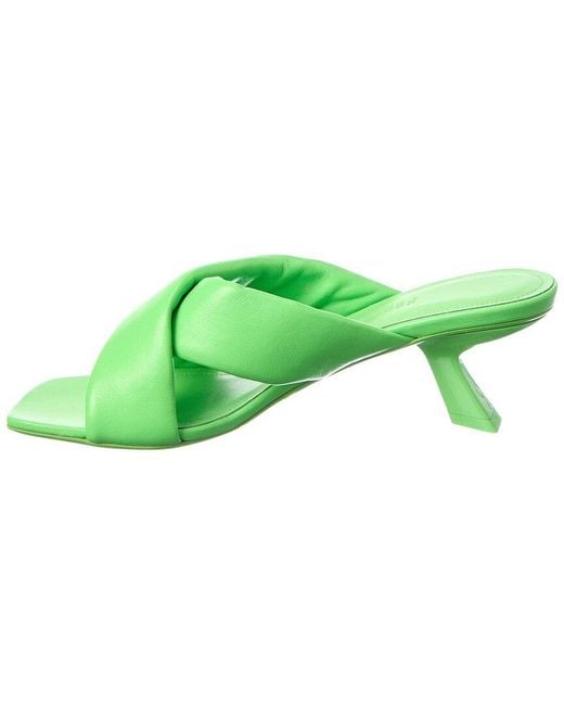 Ferragamo Green Aldura Leather Sandal