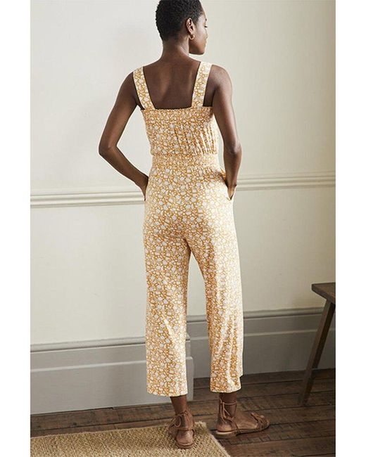 Boden Natural Strappy Jersey Jumpsuit