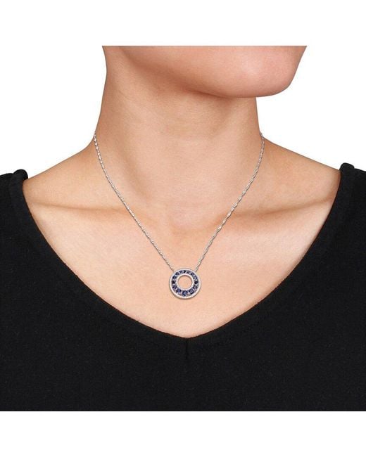 Rina Limor Blue 14K 2.13 Ct. Tw. Lab-Grown Diamond & Lab-Grown Sapphire Pendant