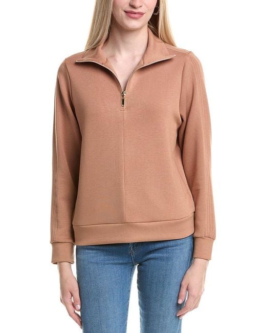 Nanette Lepore Blue Collared 1/4-Zip Pullover