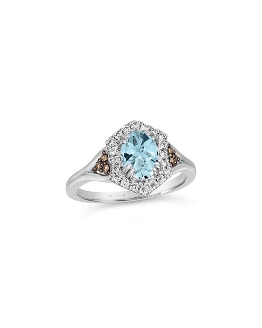 Le Vian Blue 14K 1.26 Ct. Tw. Diamond & Aquamarine Half-Eternity Ring