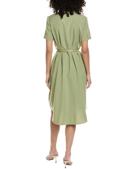 Nanette Lepore Green Short Sleeve Midi Dress