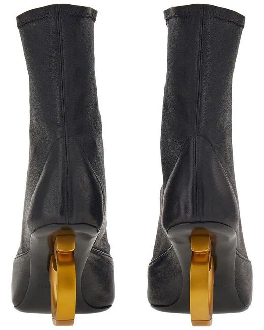 Ferragamo Black Elina 70Mm Leather Bootie