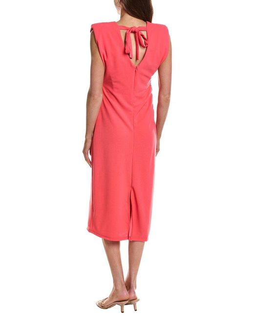 Ichi Red Katine Midi Dress