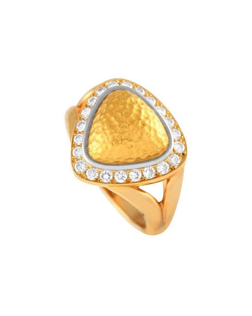 Chaumet Metallic 18K 0.40 Ct. Tw. Diamond Halo Cocktail Ring (Authentic Pre-Owned)