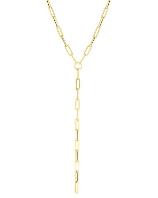 Italian Gold Metallic 14K Y Necklace