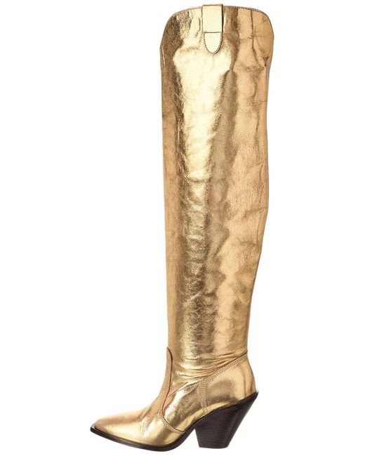 Free People Metallic Triple Crown Leather Over-The-Knee Boot