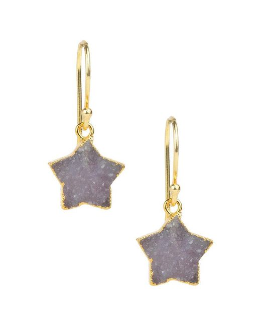 Saachi Metallic 14K Druzy Star Dangle Earrings