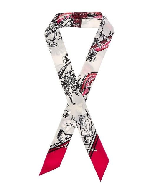 Gucci Pink Gg Silk Neckbow