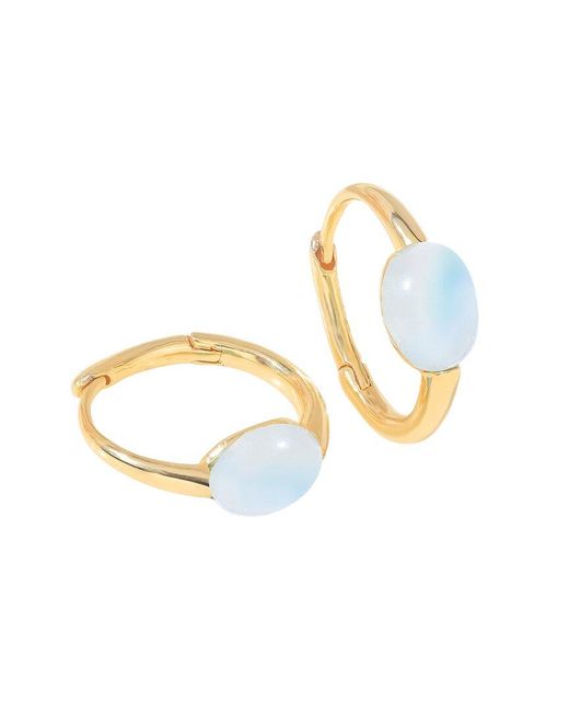TIRAMISU Metallic Plated 2.32 Ct. Tw. Moonstone Hoop Earrings