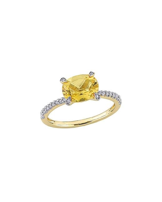 Rina Limor Metallic 10k 1.75 Ct. Tw. Diamond & Citrine Ring