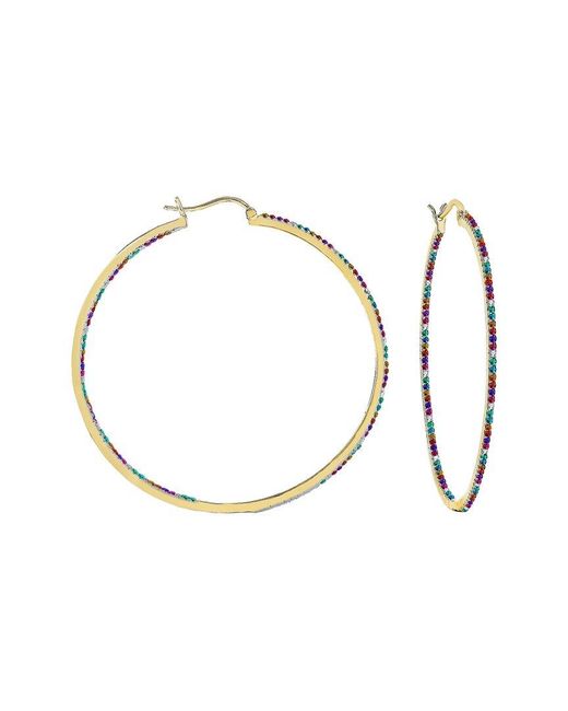 Rachel Glauber Metallic Plated Hoop Earrings