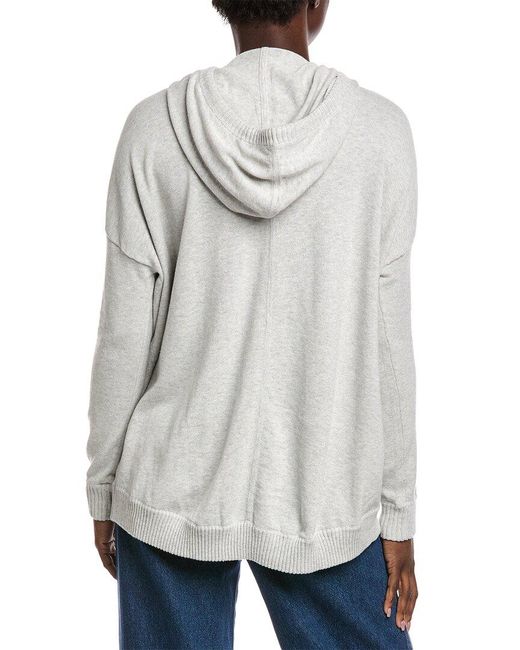 Minnie Rose Gray Cashmere-Blend Oversized Zip Hoodie