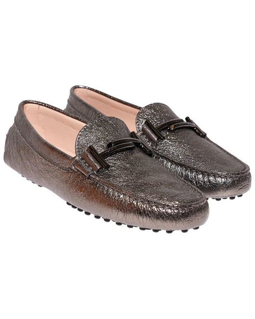 Tod's Gray Double T Leather Loafer