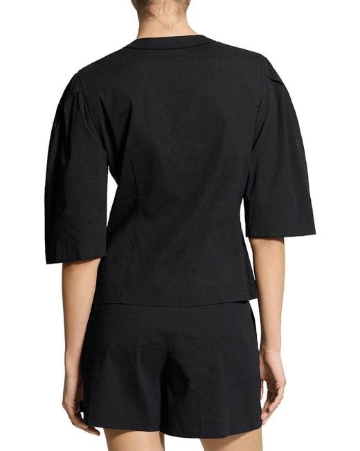 Theory Black Wool-Blend Blouse