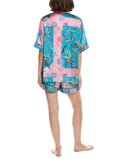 Karen Mabon Blue 2Pc Print Pajama Set