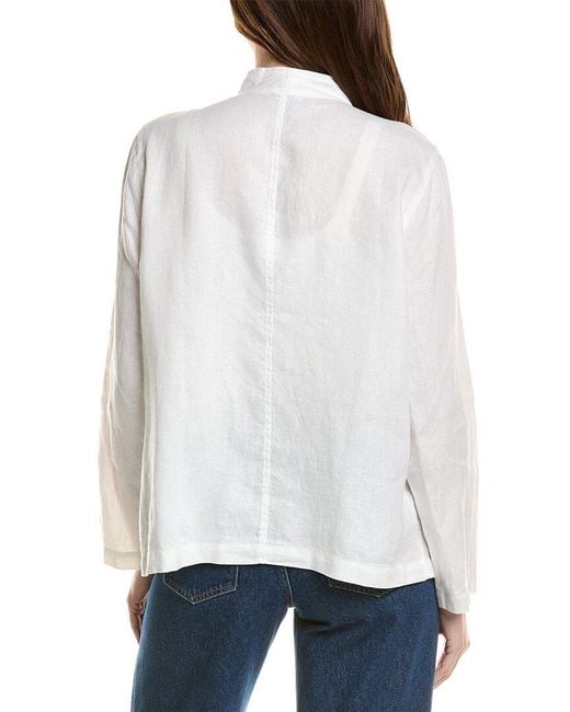 Eileen Fisher White Button Jacket
