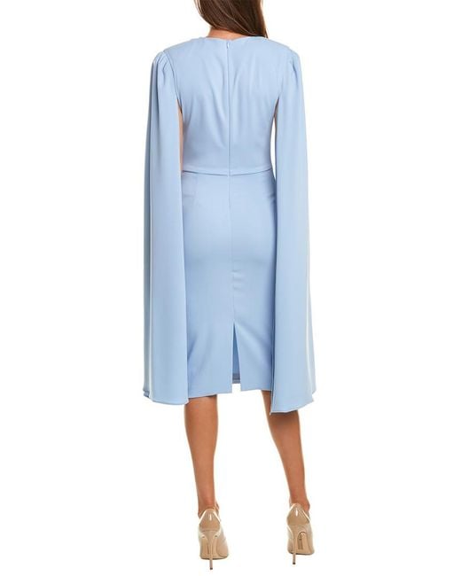 Issue New York Blue Cape Sleeve Sheath Dress