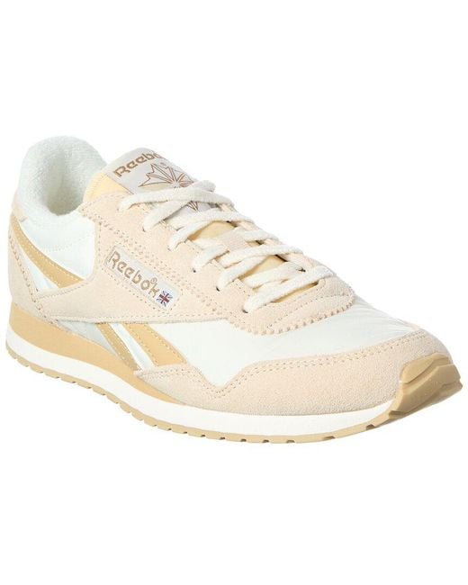 Reebok White Classic Az Canvas & Suede Sneaker