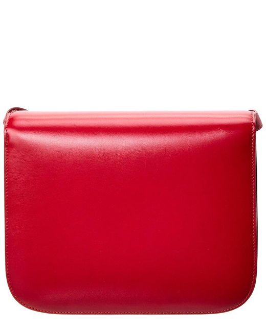 Céline Red Classic Medium Leather Shoulder Bag (Authentic Pre-Owned)